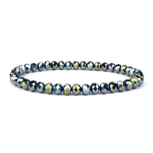 BIANMTSW Kristall-Armbänder for Damen, klares Kristall, elastische Armbänder for Herren, Naturstein-Schmuck, Geschenk, 5,6 mm Perlen, 17 cm, Kristall Voller Textur (Color : 37, Size : 6mmBeads-19cm) von BIANMTSW