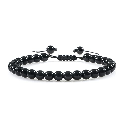 BIANMTSW Männer Perlen Armband 6mm Naturstein Armreifen Geflochtenes Seil Handgefertigte Armbänder & Armreifen Modeschmuck for Frauen Paar Geschenk, Stil-6 Voller Textur (Color : Style-2) von BIANMTSW