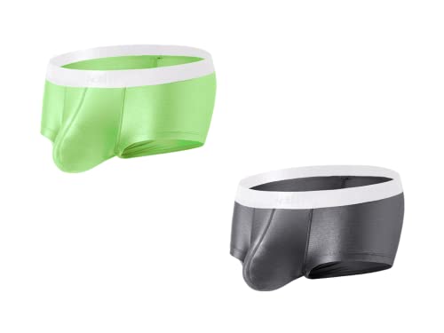 BIATWOWR Herren Boxershorts Unterwäsche aus Seide mit Einem Beutel Sexy und Atmungsaktive 2 Multi L BIATWOWR Herren Boxershorts Unterwäsche aus Seide mit Einem Beutel Sexy und Atmungsaktive 2 Multi L von BIATWOWR