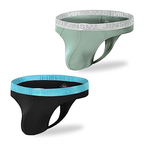 BIATWOWR Tanga Unterwäsche Herren Bambus Bequem T Rückseite Extrem Weiche Unterwäsche 2 Multi L von BIATWOWR
