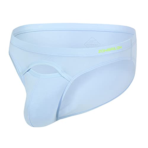 BIATWOWR Herren Bikini Slip aus Bambusfaser Weiche Atmungsaktive Komfortable Unterwäsche mit Großem Beutel Blau 2XL von BIATWOWR