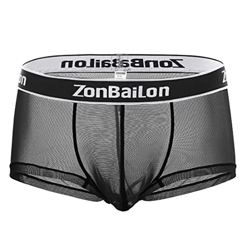 BIATWOWR Boxer Herrenslips Unterwäsche Sexy Durchsichtige Atmungsaktive Komfortable Unterhosen Schwarz XL BIATWOWR Boxer Herrenslips Unterwäsche Sexy Durchsichtige Atmungsaktive Komfortable Unterhosen Schwarz XL von BIATWOWR