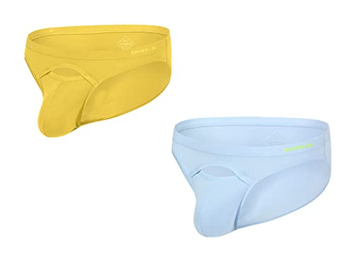 BIATWOWR Herren Bikini-Slip aus Bambusfaser Top Fly Atmungsaktiv Komfortabel Große Pouch Beule Weiche Unterwäsche 2XL von BIATWOWR