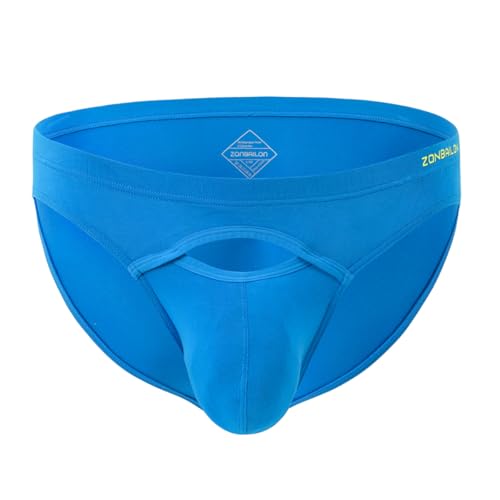 BIATWOWR Herren Bikini Slip aus Bambusfaser Weiche Atmungsaktive Komfortable Unterwäsche mit Großem Beutel Dunkelblau XL von BIATWOWR