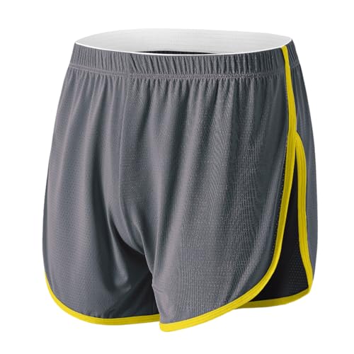 BIATWOWR Herren Boxershorts Atmungsaktive und Bequem Boxershorts mit Seitenschlitz Dunkelgrau 3XL von BIATWOWR