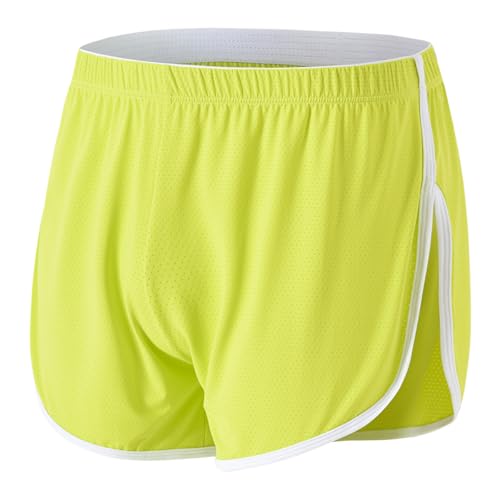 BIATWOWR Herren Boxershorts Atmungsaktive und Bequem Boxershorts mit Seitenschlitz Gelb M von BIATWOWR