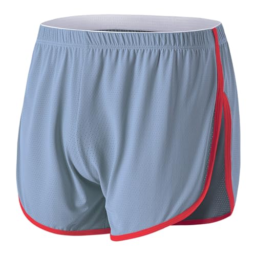 BIATWOWR Herren Boxershorts Atmungsaktive und Bequem Boxershorts mit Seitenschlitz Hellgrau XL von BIATWOWR