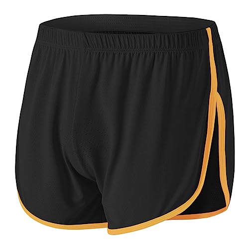 BIATWOWR Herren Boxershorts Atmungsaktive und Bequem Boxershorts mit Seitenschlitz Schwarz 2XL von BIATWOWR