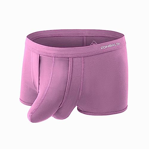 BIATWOWR Herren Boxershorts Unterhosen Getrenntem Tascheneinsatz Taille Elastizität Shorts Herren Unterwäsche Rosa M von BIATWOWR