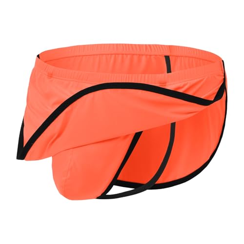 BIATWOWR Herren Boxershorts mit Getrenntem Beutel Bequem und Hautfreundlich Orange 2XL von BIATWOWR