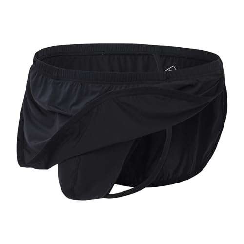 BIATWOWR Herren Boxershorts mit Getrenntem Beutel Bequem und Hautfreundlich Schwarz 3XL von BIATWOWR