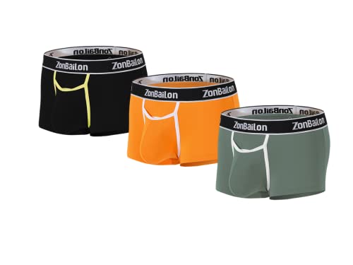 BIATWOWR Herren Boxershorts mit Großer Front Öffnung und Breitem Bund Niedriger Passform ohne Etikett Angenehmer Boxershorts 3 Multi 3XL von BIATWOWR