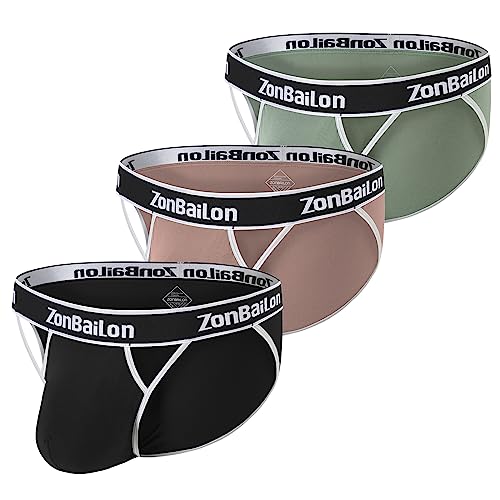 BIATWOWR Herren Dreiecks-Slips mit Extra Bequeme Beutel ohne Etikett und Breitem Bund 3 Multi 3XL von BIATWOWR