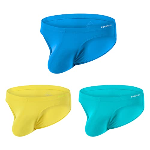 BIATWOWR Herren Dreiecks-Unterwäsche mit verstärktem Beutel für den Intimbereich, sexy, ohne Etikett Men's Bulge Enhancing Pouch Underwears Underpant Bikini von BIATWOWR