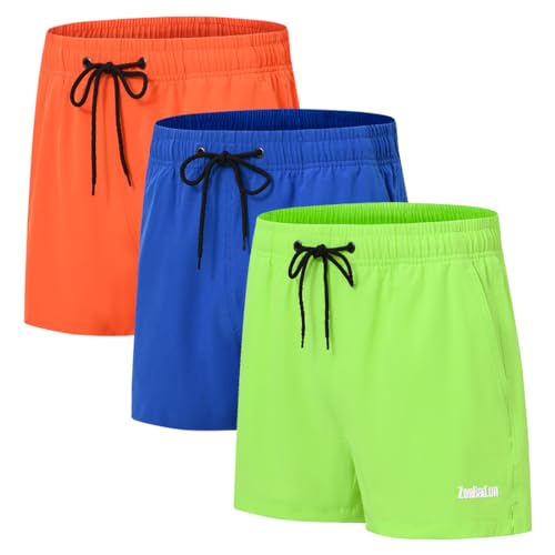 BIATWOWR Herren Freizeitshorts mit Elastischem Bund und Taschen für Training und Entspannung zu Hause 3 Multi XL von BIATWOWR