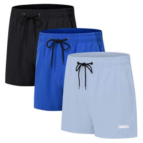 BIATWOWR Herren Freizeitshorts mit Elastischem Bund und Taschen für Training und Entspannung zu Hause 3 Multi XL von BIATWOWR