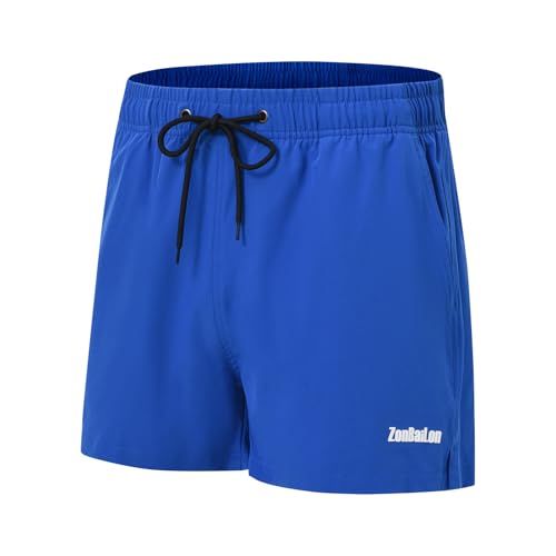 BIATWOWR Herren Freizeitshorts mit Elastischem Bund und Taschen für Training und Entspannung zu Hause Dunkelblau 2XL von BIATWOWR