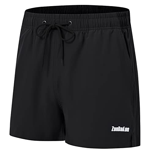 BIATWOWR Herren Freizeitshorts mit Elastischem Bund und Taschen für Training und Entspannung zu Hause Schwarz XL von BIATWOWR