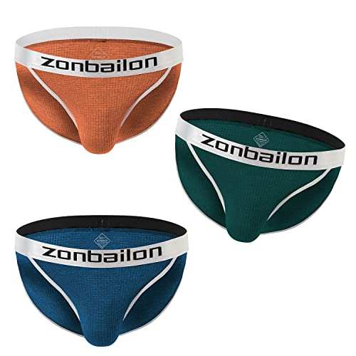 BIATWOWR Herren Gestreifte Unterwäsche mit Breitem Elastischen Bund Verstärkter Großes Beutel Weich und Flexibel 3 Multi L von BIATWOWR