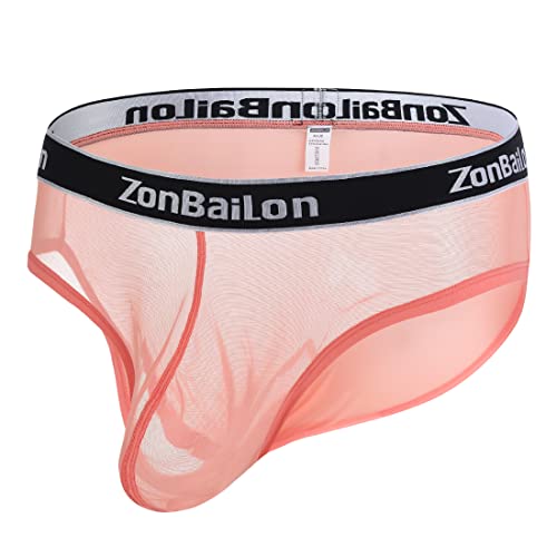 BIATWOWR Herren Netz Unterhose Elastisch Atmungsaktiv Unterwäsche Weich Locker Orange XL von BIATWOWR