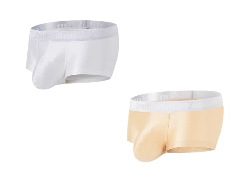 BIATWOWR Herren Boxershorts Unterwäsche aus Seide mit Einem Beutel Sexy und Atmungsaktive 2 Multi XL BIATWOWR Herren Boxershorts Unterwäsche aus Seide mit Einem Beutel Sexy und Atmungsaktive 2 Multi XL von BIATWOWR