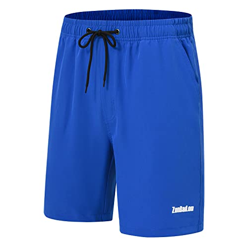 BIATWOWR Herren Sportshorts mit Taschen Entspannte Passform Jogginghose Lauftraining Trainingsanzug Bequem und Leicht Dunkelblau 3XL von BIATWOWR