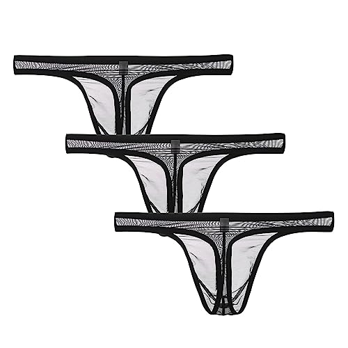 BIATWOWR Herren String Tanga Slips Transparent Unterwäsche Sexy Unterwäsche für Männer 3 Schwarz L BIATWOWR Herren String Tanga Slips Transparent Unterwäsche Sexy Unterwäsche für Männer 3 Schwarz L von BIATWOWR
