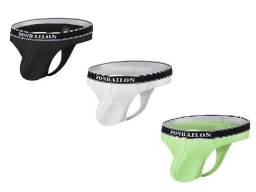 BIATWOWR Herren String Tanga Unterwäsche T-Passform aus Seide G-String Sexy und Atmungsaktiv 3 Multi XL von BIATWOWR