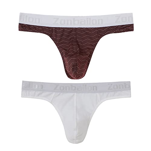 BIATWOWR Herren Strings T-Rücken Unterwäsche Sexy Atmungsaktiv Bequem und Hautfreundlich Weiß Dunkelrot 3XL BIATWOWR Herren Strings T-Rücken Unterwäsche Sexy Atmungsaktiv Bequem und Hautfreundlich Weiß Dunkelrot 3XL von BIATWOWR