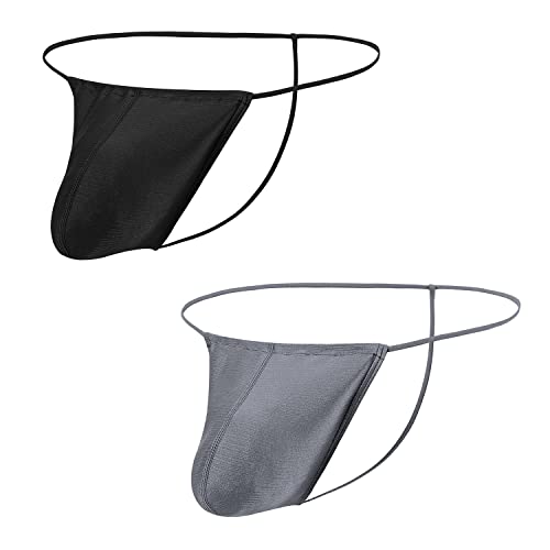 BIATWOWR Herren-Strings Tanga Big Pouch Silk Thong Sexy Unterwäsche für Mann Breathable Seamless Unterhosen von BIATWOWR