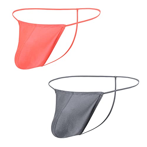 BIATWOWR Herren-Strings Tanga Big Pouch Silk Thong Sexy Unterwäsche für Mann Breathable Seamless Unterhosen von BIATWOWR