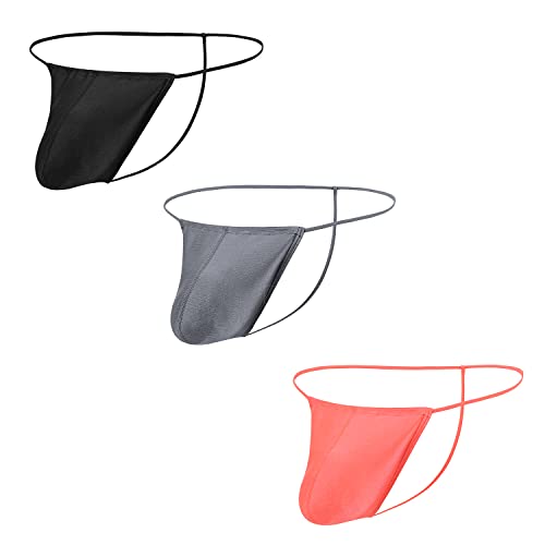 BIATWOWR Herren-Strings Tanga Big Pouch Silk Thong Sexy Unterwäsche für Mann Breathable Seamless Unterhosen von BIATWOWR