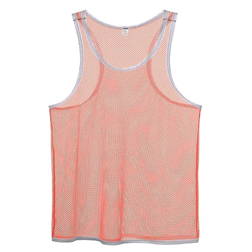 BIATWOWR Herren T-Shirt Durchsichtiges Ärmelloses Shirt Dünnes Herren Muskel Pullover Shirt Ärmelloses Unterhemd Rosa L von BIATWOWR