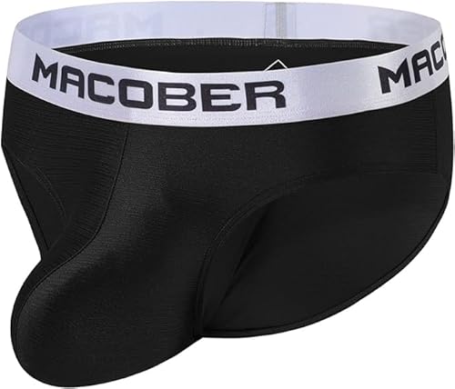 BIATWOWR Herren Unterhosen Slips Weich Ice Silk Seide Männer Sport Unterhosens Atmungsaktive Unterwäsche Schwarz L von BIATWOWR