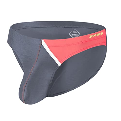 BIATWOWR Herren Unterwäsche Slips Hervorragendes Material für Herren mit Großer Tasche Ohne Etikett Grau M von BIATWOWR