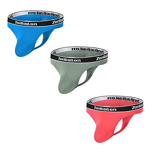 BIATWOWR Herren Verstärkender String Herren Niedriger Taille G Strings Hautfreundlich und Bequem ohne Etikett 3 Multi L von BIATWOWR
