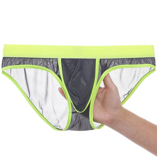 BIATWOWR Männer Sexy Unterwäsche Slip Separate Hoden Unterstützung mit Beutel Durchsichtige Slips Unterwäsche für Herren Dunkelgrau XL BIATWOWR Männer Sexy Unterwäsche Slip Separate Hoden Unterstützung mit Beutel Durchsichtige Slips Unterwäsche für Herren Dunkelgrau XL von BIATWOWR
