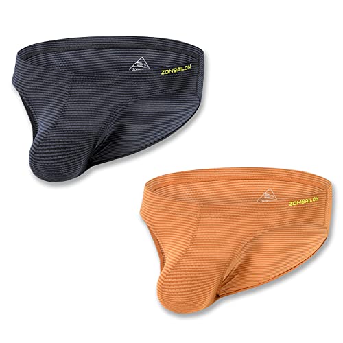 BIATWOWR Männer Stripes Slips Bequeme Atmungsaktive Low Rise Bulge Enhancing Pouch Unterwäsche 2XL 2 Sätze von BIATWOWR