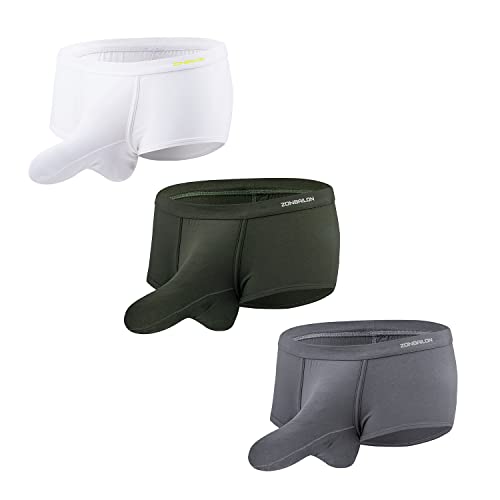 BIATWOWR Men's Boxer Trunks Underwear Separated Bulge Ball Pouch Boxer Low Rise Enhancing Underwear Briefs BIATWOWR Men's Boxer Trunks Underwear Separated Bulge Ball Pouch Boxer Low Rise Enhancing Underwear Briefs von BIATWOWR