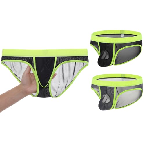 BIATWOWR Männer Sexy Unterwäsche Slip Separate Hoden Unterstützung mit Beutel Durchsichtige Slips Unterwäsche für Herren Grau Schwarz L BIATWOWR Männer Sexy Unterwäsche Slip Separate Hoden Unterstützung mit Beutel Durchsichtige Slips Unterwäsche für Herren Grau Schwarz L von BIATWOWR