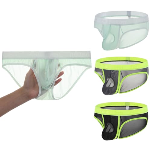 BIATWOWR Männer Sexy Unterwäsche Slip Separate Hoden Unterstützung mit Beutel Durchsichtige Slips Unterwäsche für Herren 3 Multi XL BIATWOWR Männer Sexy Unterwäsche Slip Separate Hoden Unterstützung mit Beutel Durchsichtige Slips Unterwäsche für Herren 3 Multi XL von BIATWOWR
