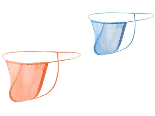 BIATWOWR Men's Transparent G-String Underwear with Enhanced Pouch and Short Legs von BIATWOWR