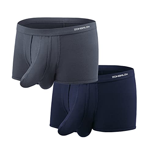 BIATWOWR Men's Underwear Dual PouchBoxer Trunks Separated Bulge Ball Pouch Boxer Low Rise Enhancing Underwear Briefs BIATWOWR Men's Underwear Dual PouchBoxer Trunks Separated Bulge Ball Pouch Boxer Low Rise Enhancing Underwear Briefs von BIATWOWR