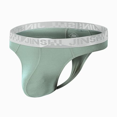 BIATWOWR Mens Bekleidung Herren String Tanga Soft Slip Green L Thongs Underwear Flexible Herren String Tanga T-Back Low Rise Bamboo Ultra… von BIATWOWR