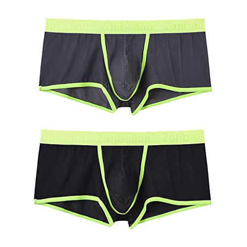 BIATWOWR Mens Boxer Briefs Wide Band Micro Mesh Transparent Sexy Underwear Front Open Big Ball Pouch See Through Boxer Short Multi XL BIATWOWR Mens Boxer Briefs Wide Band Micro Mesh Transparent Sexy Underwear Front Open Big Ball Pouch See Through Boxer Short Multi XL von BIATWOWR
