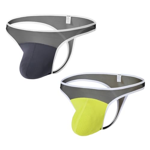 BIATWOWR Herren String Tanga Unterwäsche mit Atmungsaktiven Gewebe Herren-Strings mit ausreichendem Platz im Beutel 2 Multi XL von BIATWOWR