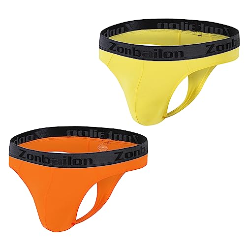 BIATWOWR Mens Thong G Strings Men's Thong Underwear Sexy Front Bulge Enhancing Pouch Male Tagless Butt Flaunting Underpants Pack von BIATWOWR