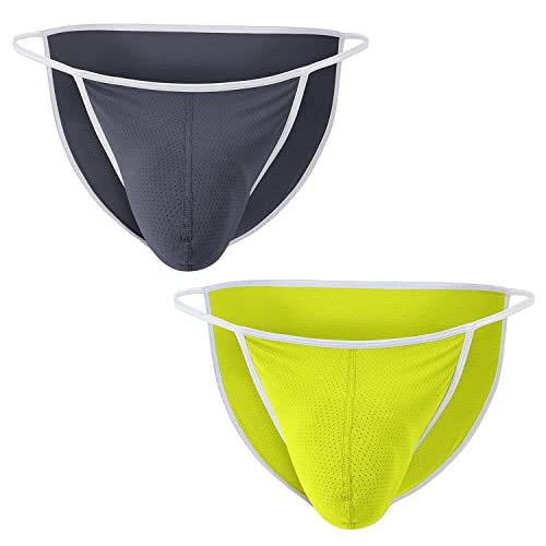 BIATWOWR Mens Underwear Briefs Mens Briefs Mesh Enhancing Bulge Ball Pouch Soft Breathable Underpant Male Brief Bikini Pack von BIATWOWR
