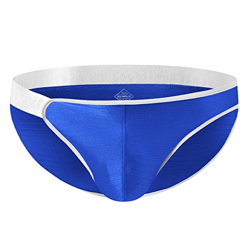 BIATWOWR Mens Unterwäsche Briefs Multipack Nylon Unterhosen Herren Underwear with Low Rise Bikini Bulge Comfortable Breathable Slip No Fly Blue S von BIATWOWR