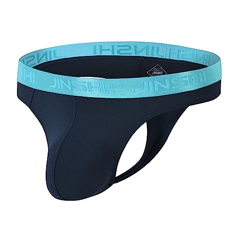 BIATWOWR Mens Unterwäsche Flexible Herren Thongs Herren String Tanga Comfortable T-Back Bamboo Deep Blue Low Rise Ultra Soft XL… von BIATWOWR